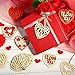 Blulu 60 Pieces Valentine's Day Heart Ornament Wooden Heart Ornaments Hanging Heart Embellishments Hollow Wooden Hearts with Twine for Wedding, Valentine's Day, Proposal, Anniversaries Decoration