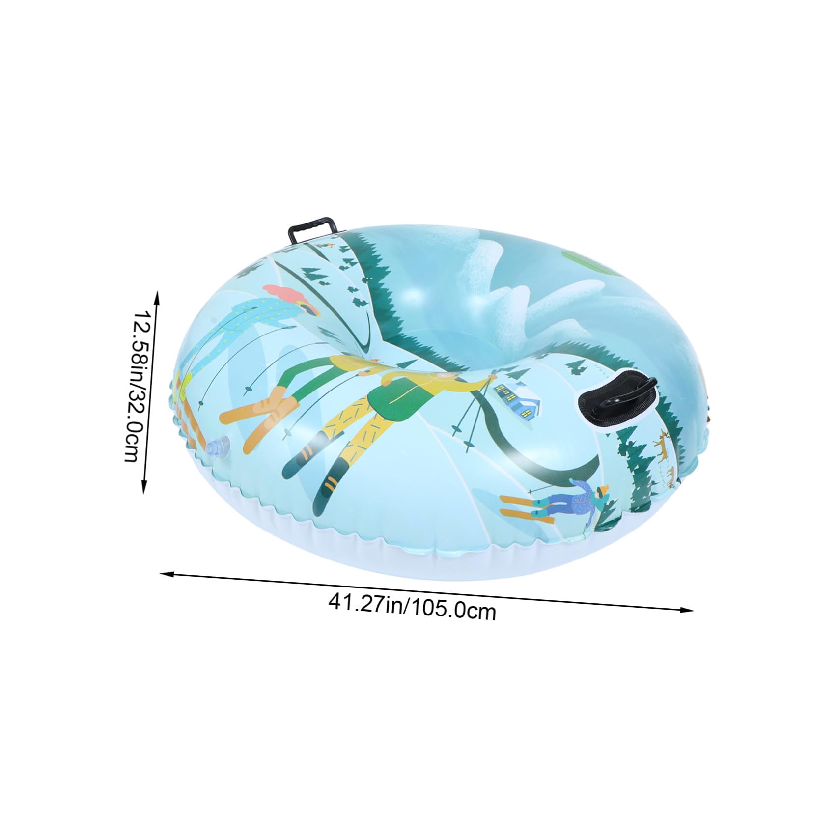 BESTonZON Slitta da Neve Gonfiabile in PVC Spesso Maniglie Antiscivolo Tubo da Sci Gonfiabile Resistente All’Usura Accessorio Outdoor per Snow Tubing in Famiglia