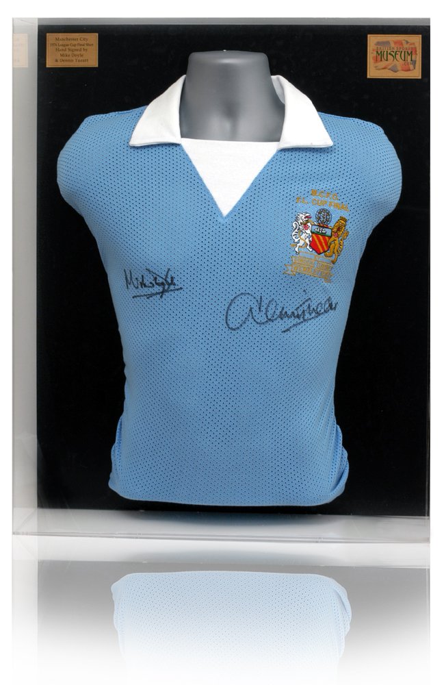 British Sports Museum Doyle & Tueart hand signed 1976 Manchester City League Cup Final Shirt.