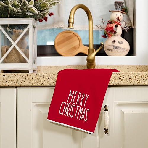 Miniatura 6 de ARKENY AD149 - Toallas de cocina de Navidad, diseño de lunares rojos, 18 x 26 pulgadas, decoración de Noel para casa de campo