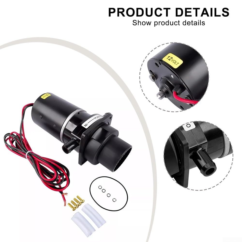 Conjunto de motor de bomba maceradora de inodoro eléctrico marino de 12 V 37041-0010 repuesto para Jabsco 37010-Series inodoros silenciosos, yate, barco, RV