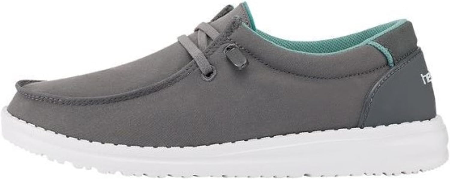 Hey Dude Women's Wendy Charcoal Size 8 | Women’s Shoes | Women’s Lace Up Loafers | Comfortable & Light-Weight