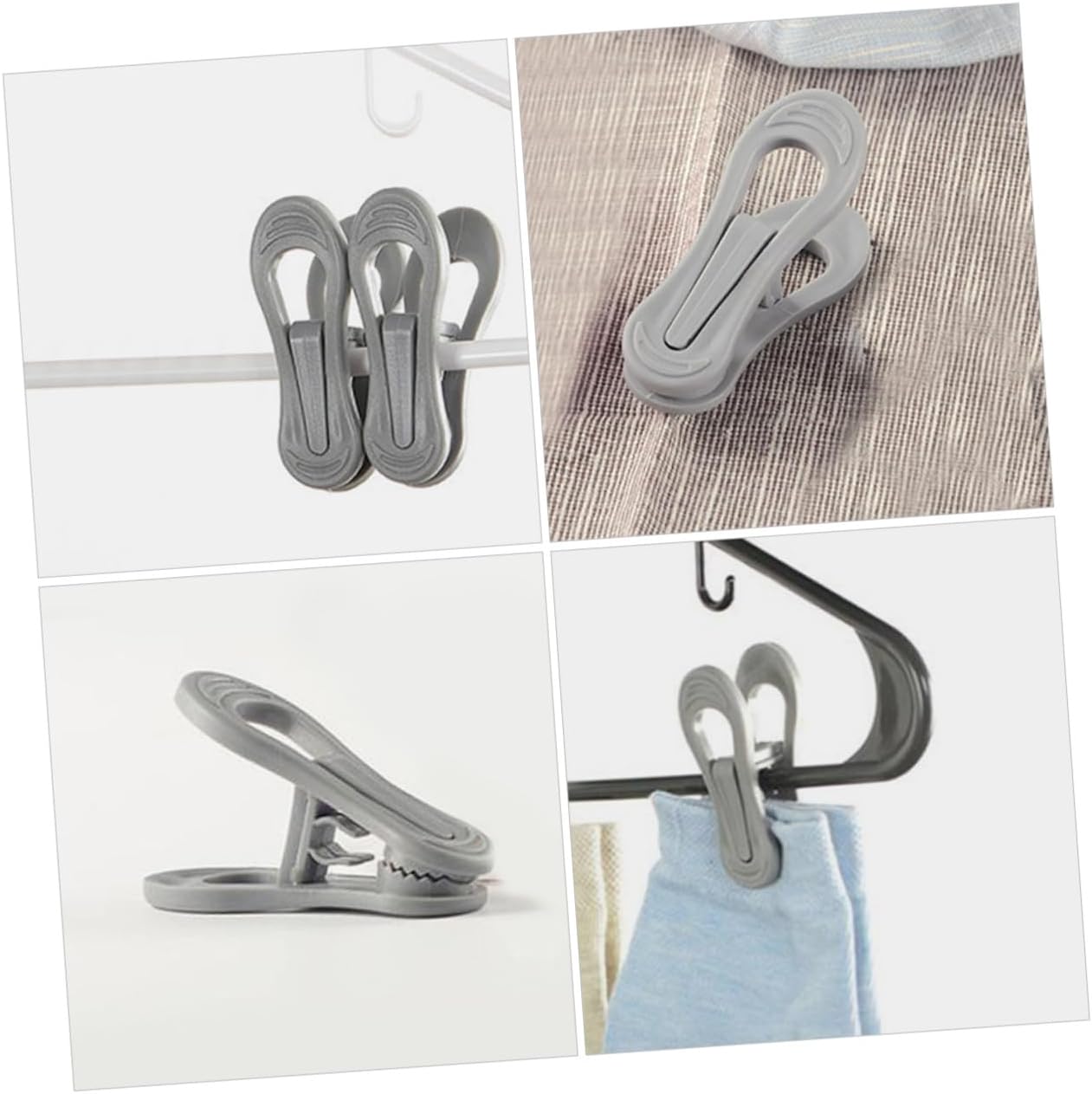 30 Pcs Large Plastic Clothes Pins Laundry Hangers Towel Clip Hanger Windproof Clips for Clothes Drying Grey 7x2.5cm Set