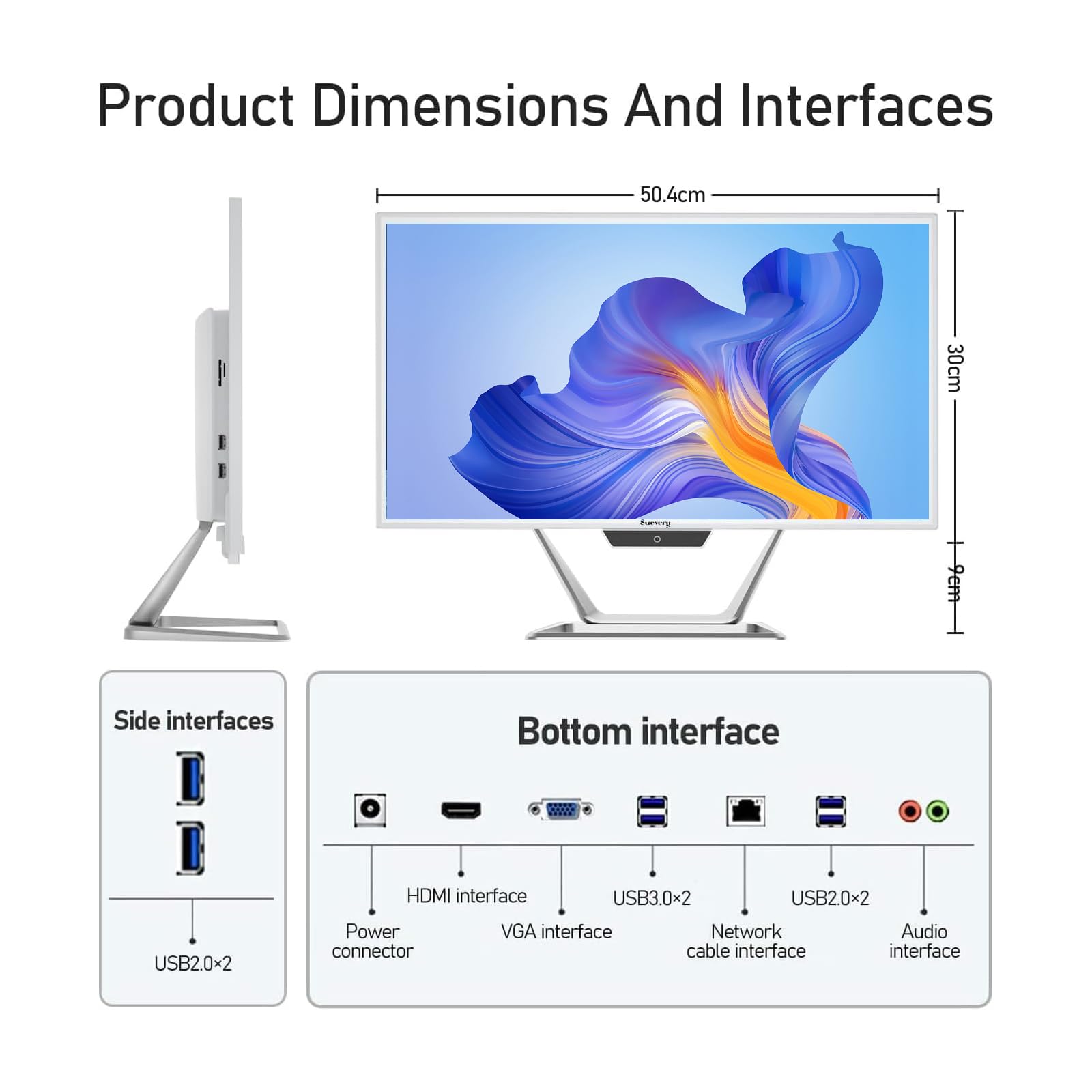 suevery All-in-One Desktop Computer,Core i5 AIO Gaming pc,HD Webcam | 21.5 1080P Display,16GB RAM 512GB SSD, , WiFi 6, Business All in One for Home Office Daily Use with Keyboard & Mouse image 9