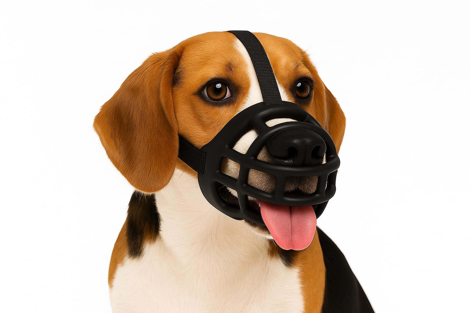 Dog Muzzle – Medium – Soft Silicone Adjustable Muzzle for Comfort & Safety – Suitable for Training, Walking & Vet Visits – Flamingo Muzzle Benzo M