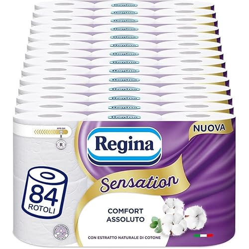 Immagine del prodotto Regina Sensation - 84 Rotoli di Carta Igienica, 160 Soffici Strappi a 3 Veli, Morbida e Resistente, Certificata FSC