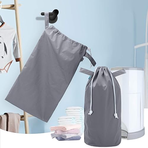 Miniatura 7 de Teamoy - Juego de 3 bolsas para pañales reutilizables con cordón para pañales para cubos de pañales color gris flechas grises flechas negras y