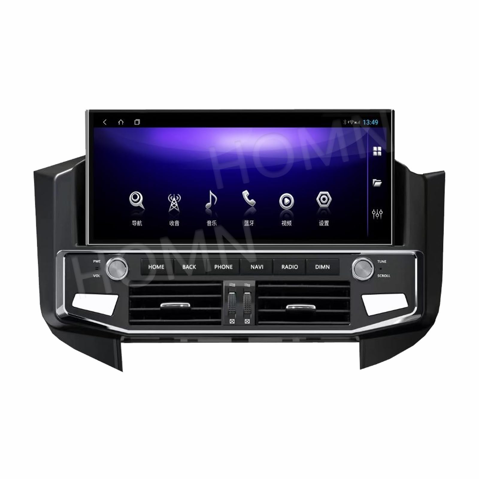 HOMN Car Radio 12.3 Inch Stereo for Mitsubishi Pajero V93 Pajero V97 V87 2007-2020 Android GPS Navigation Carplay & Android Auto WiFi DSP 4G Audio Multimedia Player (8Core 8+128G)
