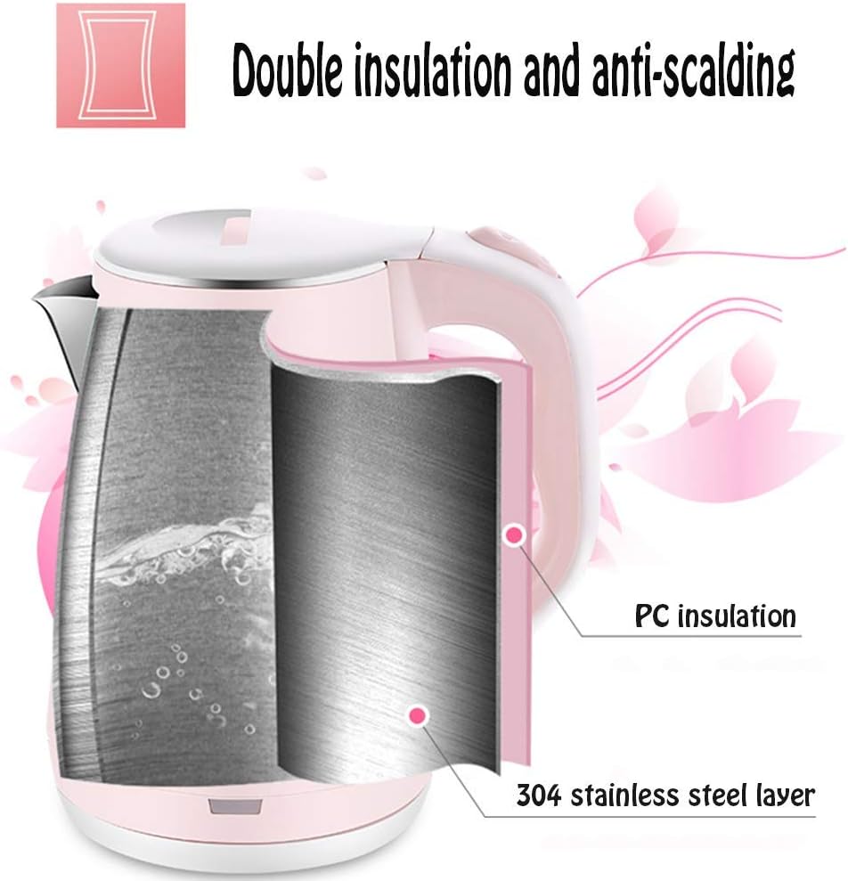 Kettle,1.8L Stainless Inner Lid Electric Kettle,1500W (Bpa Free) Cordless Tea Kettle,Fast Boiling Hot Water Kettle,With Auto Shut Offwith Boil Dry Protection,Double Walled Insulation