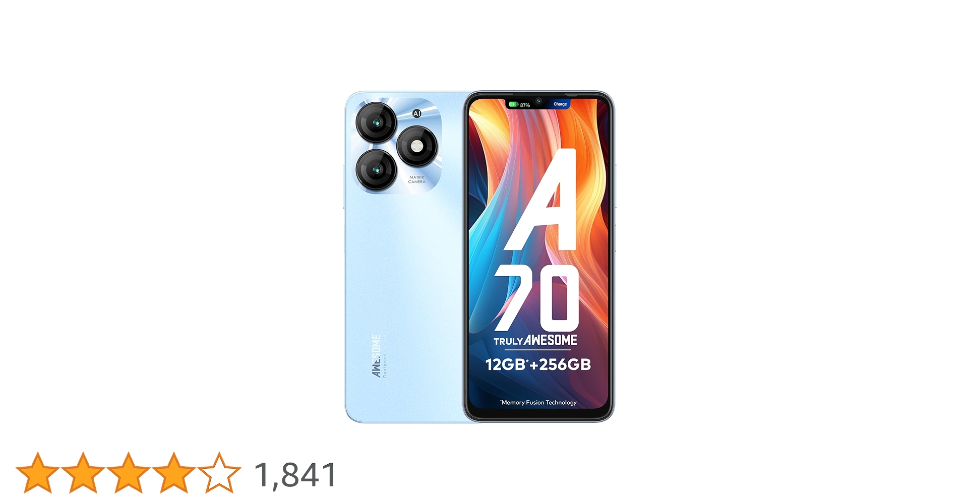 itel A70 12GB/256GB 本体 itel A70 (4GB RAM, 256GB ROM) Upto 12GB RAM with Memory Fusion