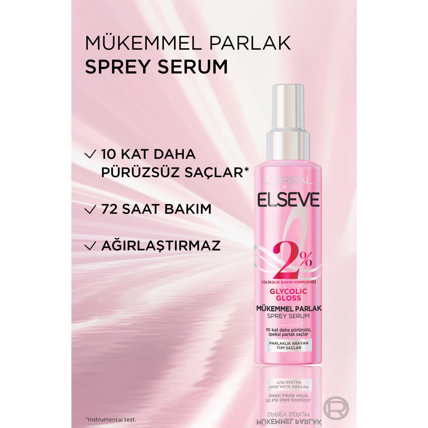 L'Oréal Paris Elseve Glycolic Gloss Mükemmel Parlaklık Veren Saç Bakım Sprey Serumu 150ml