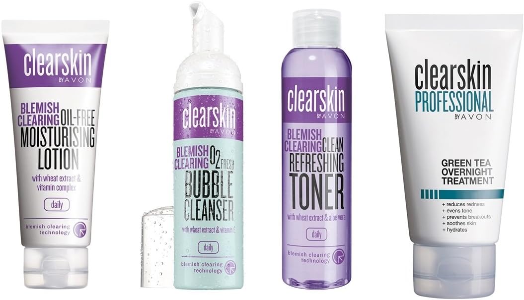 Avon Clearskin Bundle Blemish Clearing, inc Cleanser, Toner, Lotion and Overnight Treatment