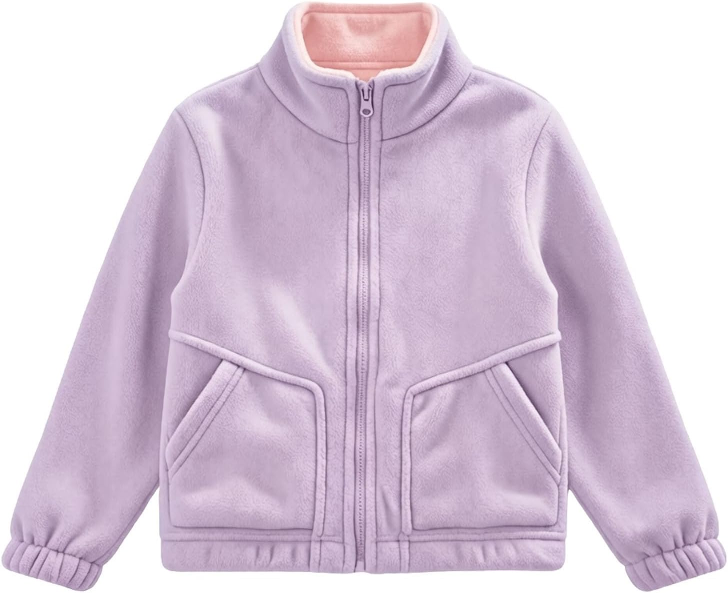 Kids Full Zip Sherpa Fleece Jacket Winter with Pockets