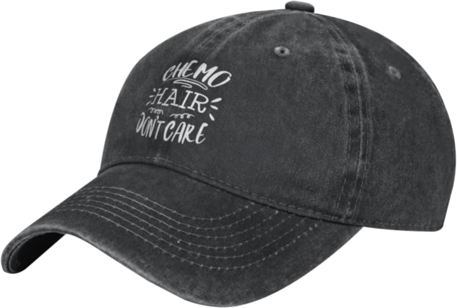 fifbird Unisex Cowboy Baseball Cap Chemo Hair Don't Care Adjustable Trucker Cap Baseball Cap Black