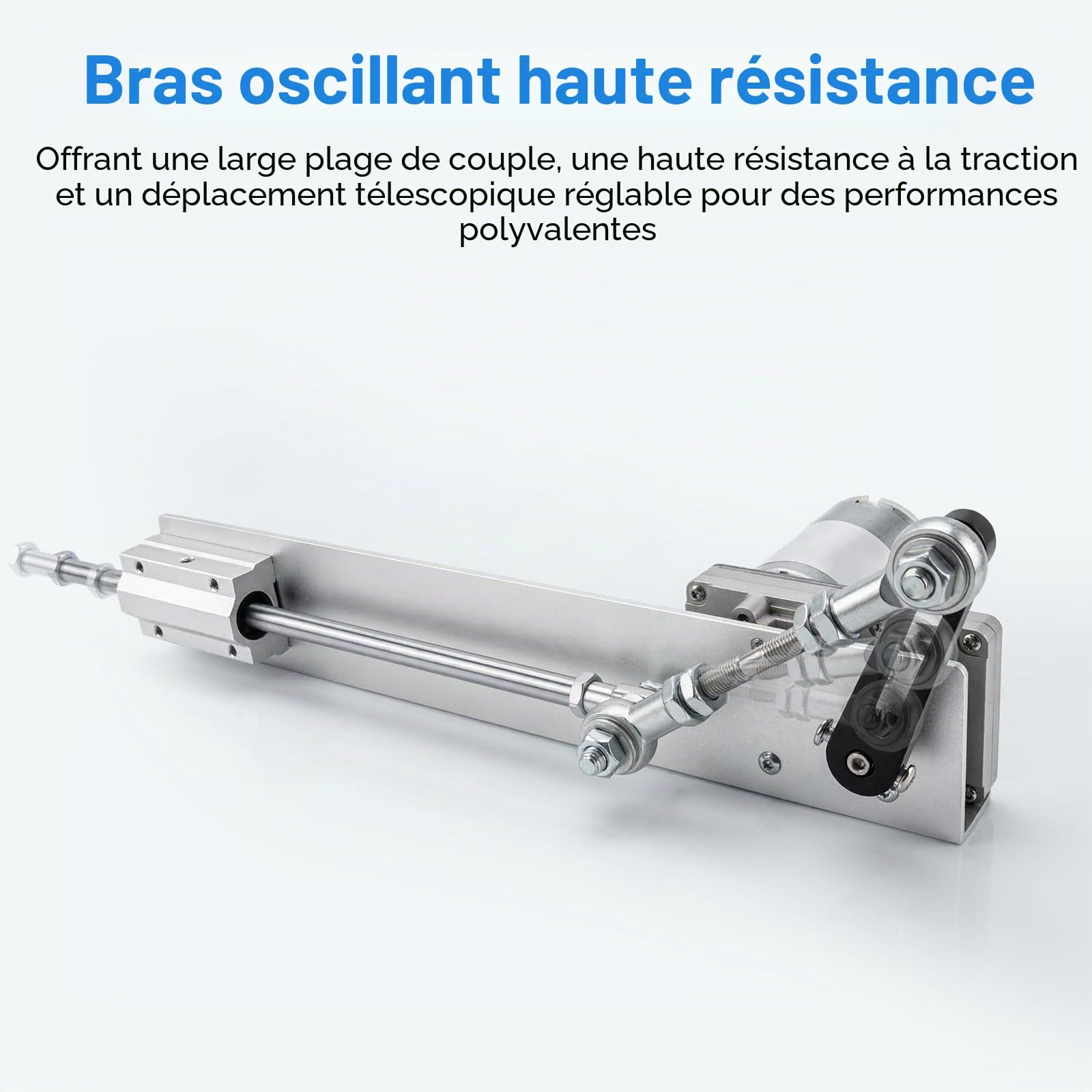 Moteur à piston linéaire, actionneur linéaire avec moteur CC 24V & 290 tr/min, actionneur linéaire télescopique de 3-16 cm avec régulation de vitesse et alimentation électrique