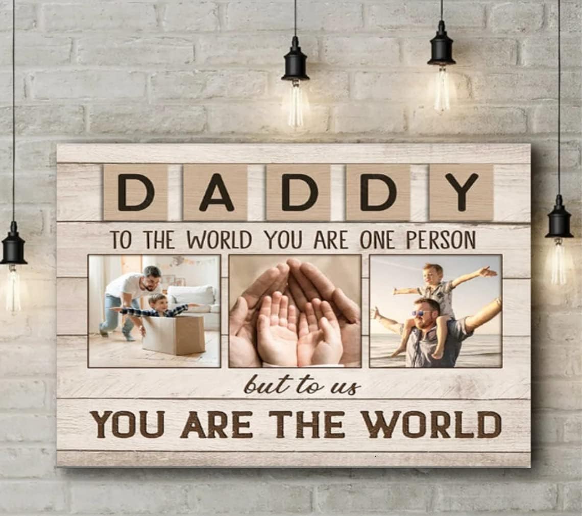 NAZENTI Father Gift, Dad Gifts - Custom Photo Poster Canvas Wall Art - Art Deco Style - Warm, Soft Colors - Dad Subject - Indoor Use - Matte Finish - 1 Count - Poster for Bedroom, Living Room, Office