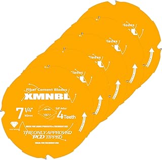 7-1/4 Inch Hardie Blade Fiber Cement Saw Blade, 4T PCD Tipped Replace for Diablo 7 1/4 Circular Saw Blade, for Fiber Cement Laminate Flooring, 5/8-Inch DMK Arbor, Polycrystalline Diamond Blade, 5Pack