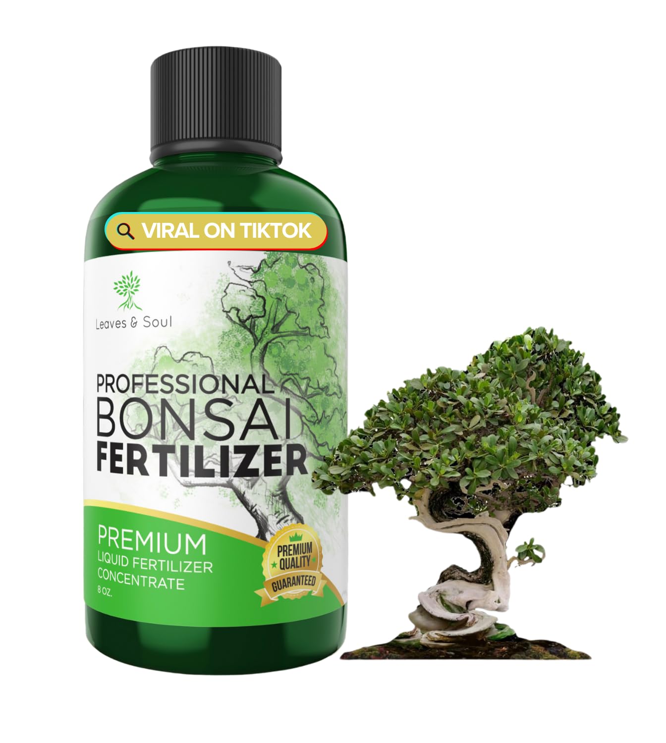 Professional Liquid Bonsai Plant Fertilizer | 3-1-2 Concentrate for Bonsai Plants and Trees | Multi-Purpose Blend & Gardening Supplies | 8 oz Bottle
