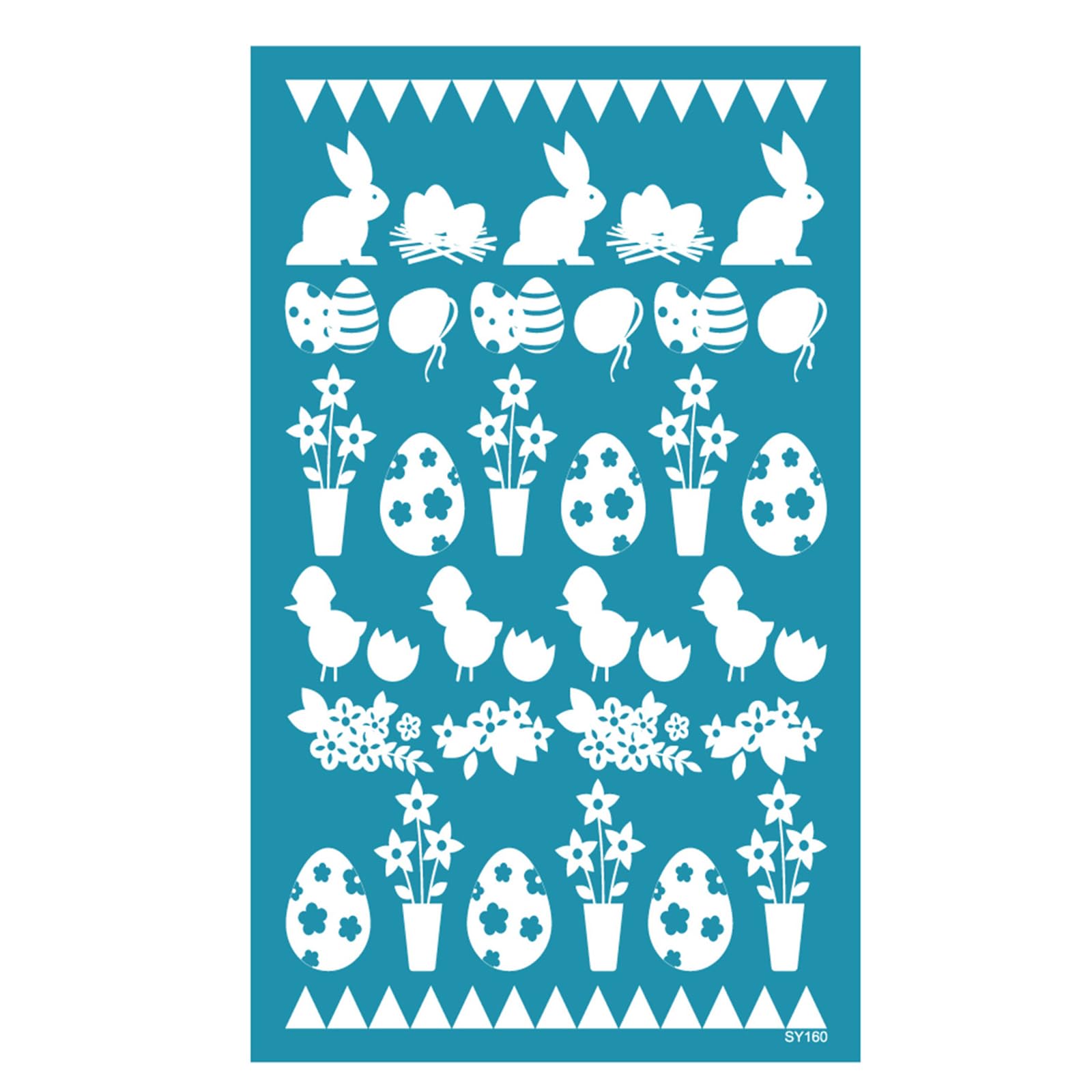 OSNIYAW Silkscreen Printing Stencils for Clay, Easter Bunny, Screen Printing on Clay and Earrings, Jewellery, Screen Printing Stencils, Reusable