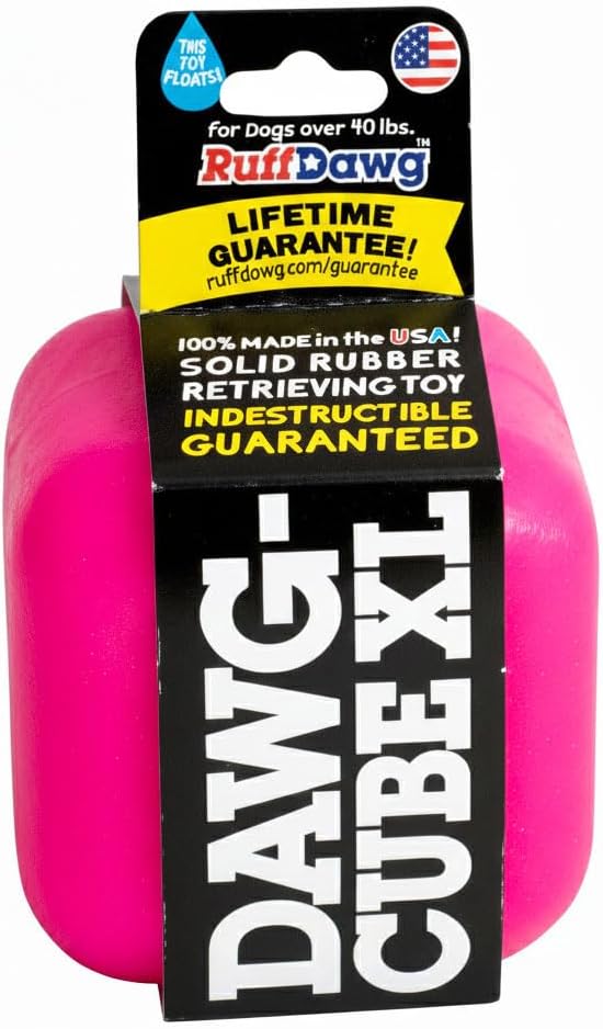 Ruff Dawg Dawg-Cube XL – Tough Rubber Dog Toy – Bouncy, Floating Toy for Aggressive Chewers – Gentle on Teeth & Gums – Ideal for Outdoor Play, Fetch & Exercise