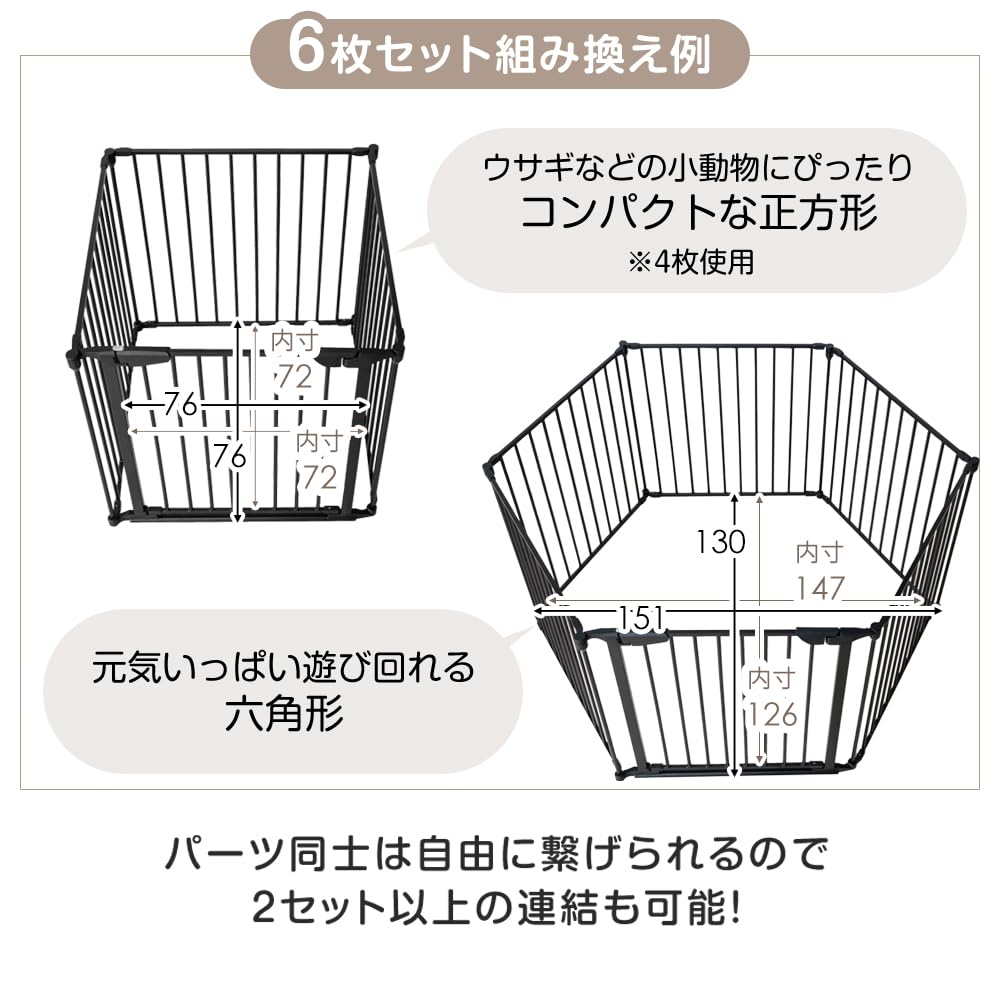 114f タンスのゲン ペットサークル 実用新案登録【シニア犬も安心】バリアフリー設計 折り畳み 頑丈 組み替え可能 151cm×151cm ホワイト64900011(87796)未使用品y102201f Amazon | タンスのゲン ペットサークル 実用新案登録【シニア犬も安心