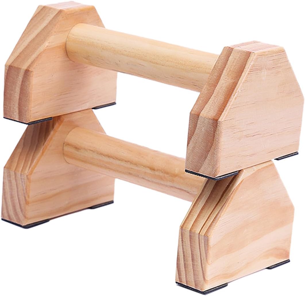 NOLITOY Solid Wood Handstand Bars Push-up Stands for Home Fitness Non-slip Calisthenics Parallettes for Muscle Training and Wrist Support Portable Strength Equipment for Full Body Workout
