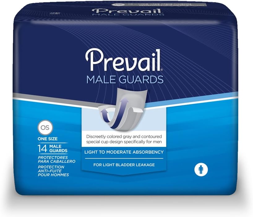 Prevail® Male Guards Extra Absorbency Size: 6" x 13" 14/Bag