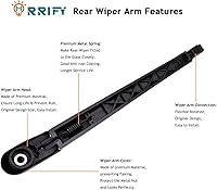 Vista 3 de Juego de brazos de limpiaparabrisas trasero para Mazda CX-5 2013-2023 Brazo de limpiaparabrisas trasero y limpiaparabrisas con conjunto de cubierta