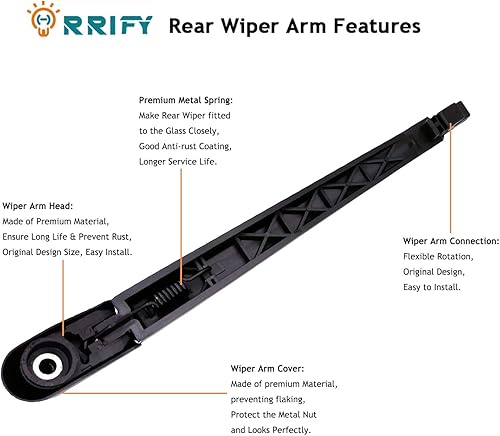 Miniatura 3 de Juego de brazos de limpiaparabrisas trasero para Mazda CX-5 2013-2023 Brazo de limpiaparabrisas trasero y limpiaparabrisas con conjunto de cubierta,