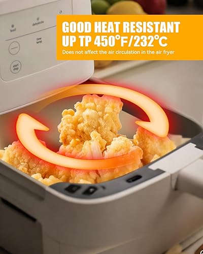 Miniatura 5 de 130 forros de papel para freidora de aire bella de 4 cuartos de galón (capacidad de 3.3 libras), forro de papel pergamino desechable rectangular