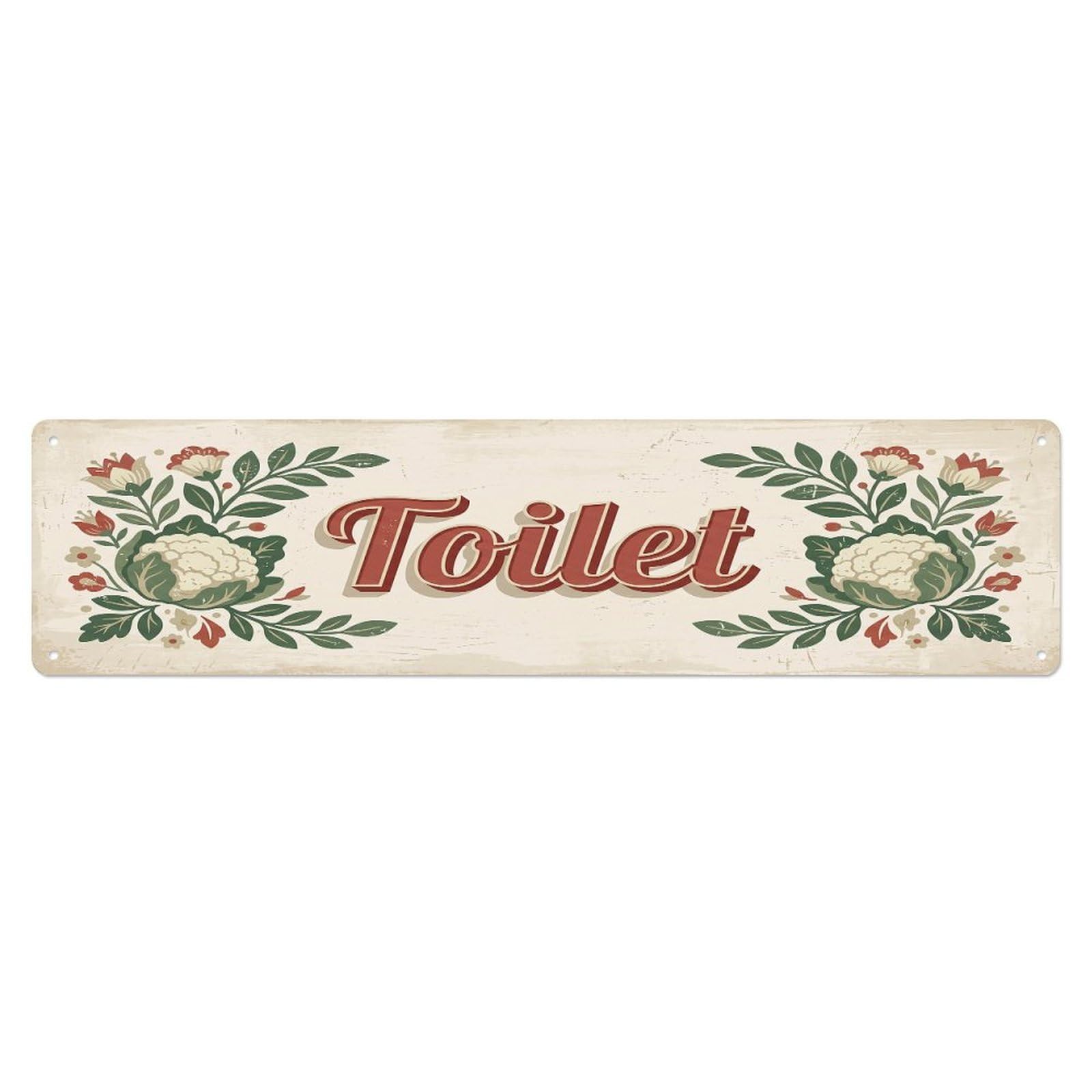 Cmhok Vintage Style Toilet Signage Cauliflower Vintage Metal Tin Sign Wall Decor For Cafe, Club, Garden Metal Poster 4X16inch