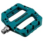 RockBros Lightweight Mountain Bike Pedals Nylon Fiber Bicycle Platform Pedals for BMX MTB 9/16 (Blue)
