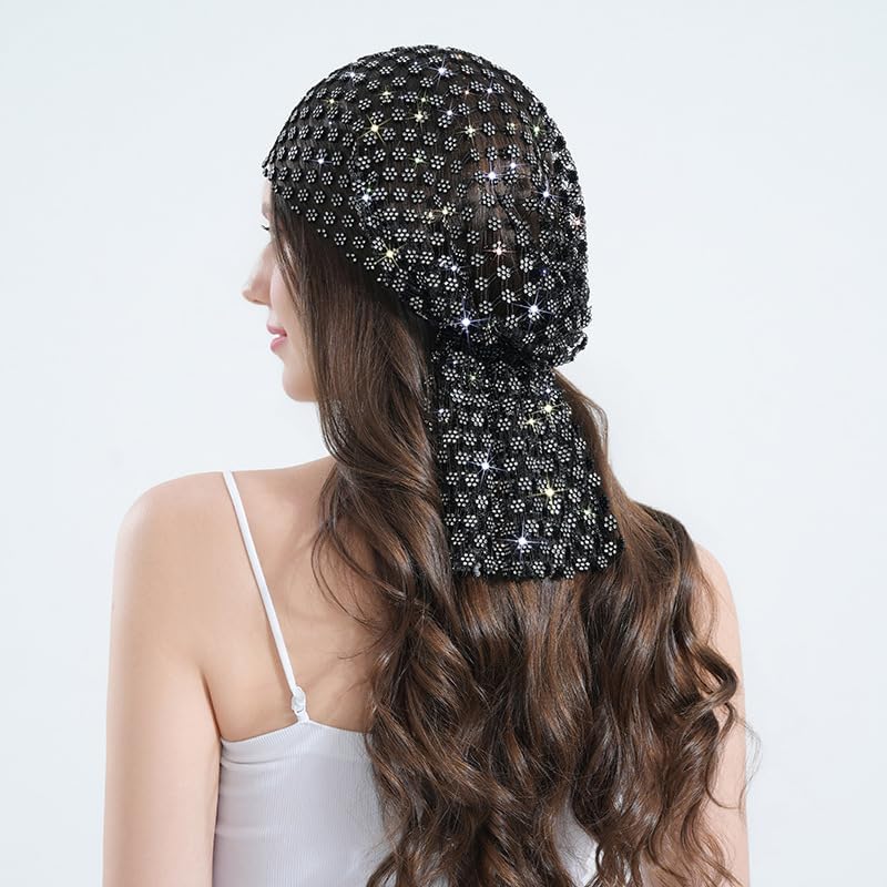 Munyee Hua Gold Rhinestone Rave Head Scarf for Women image 4