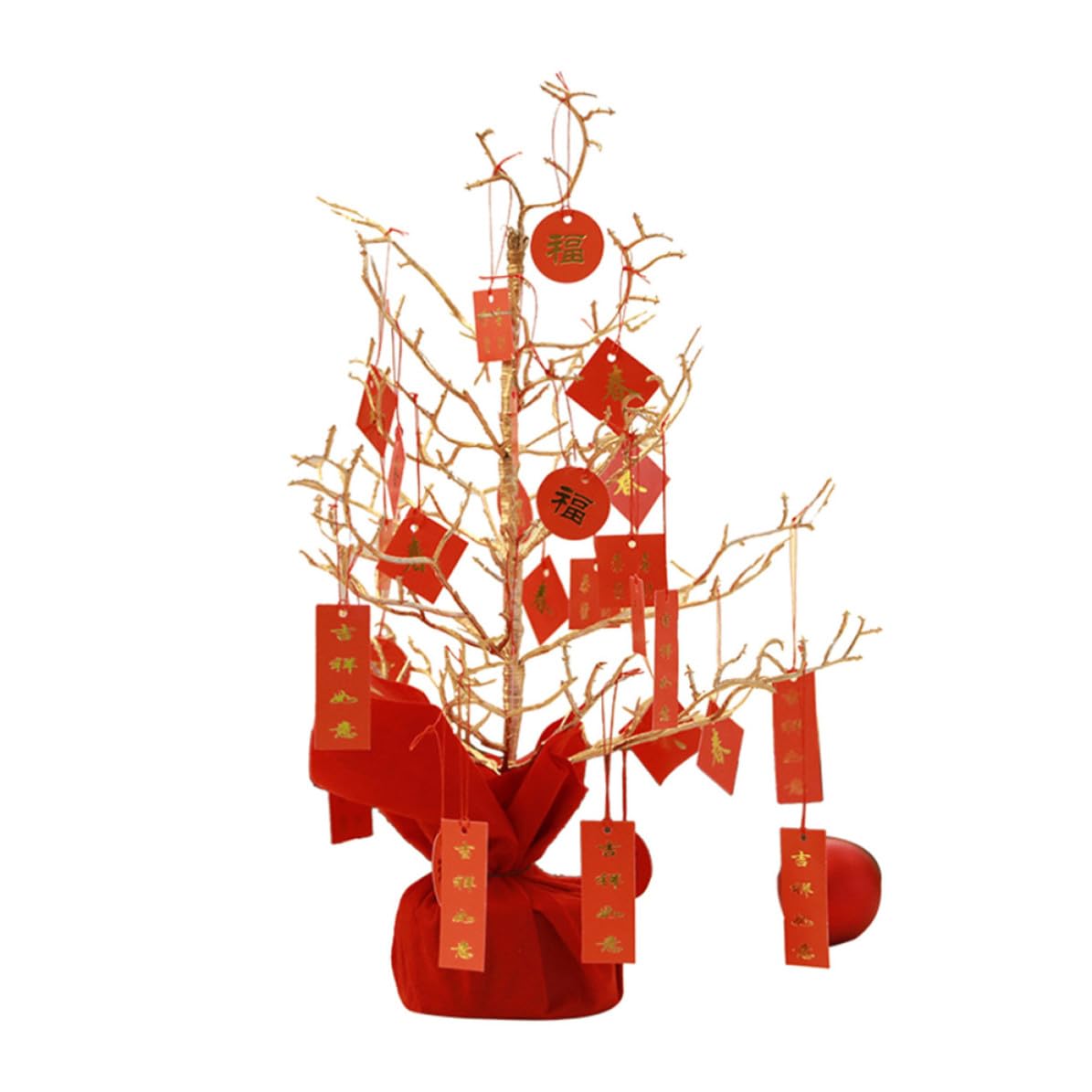 Gatuida 2 Piezas Árbol del Dinero Artificial Rojo de Plástico para