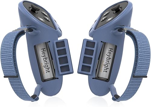 Ambison Upgraded Controller Grips Cover for Oculus Meta Quest 3S/3 Accessories,with Adjustable Nylon Active Knuckle Straps&Battery Opening