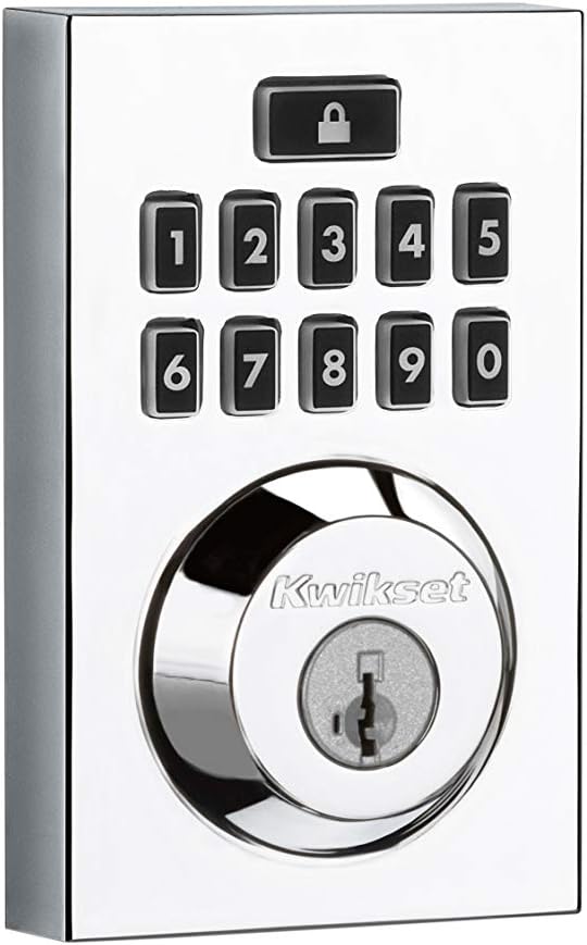 Kwikset Smartcode 913 Contemporary Electronic Deadbolt Featuring Smartkey In Polished Chrome (99130-010)