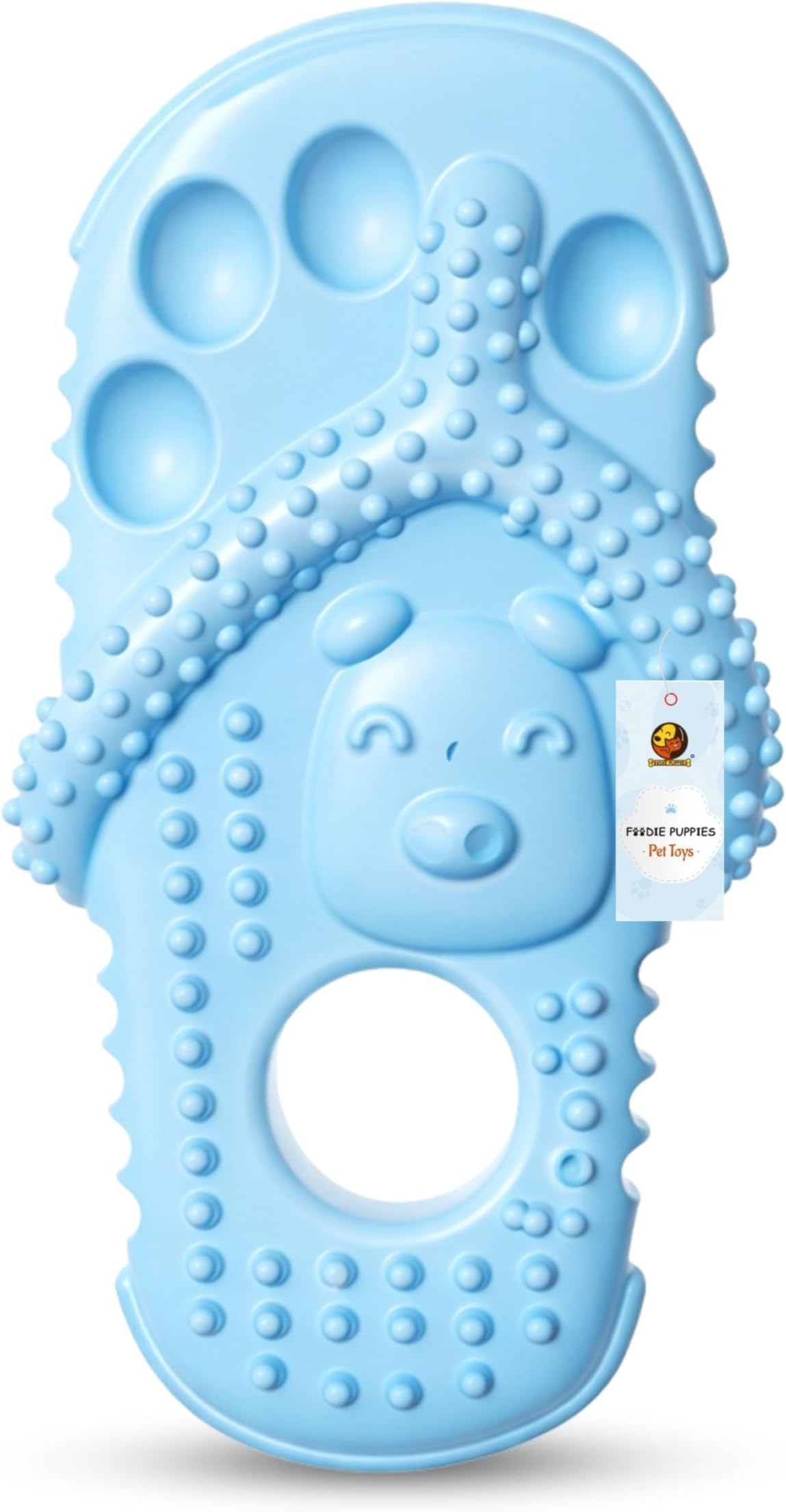 Foodie Puppies Dog Rubber Teething Chew Slipper Shape Toy (Footwear) for Puppies and Small Dogs | Teether Dog Molar Tooth Cleaning Toy for Teething, Fetching and Chewing (Color May Vary)