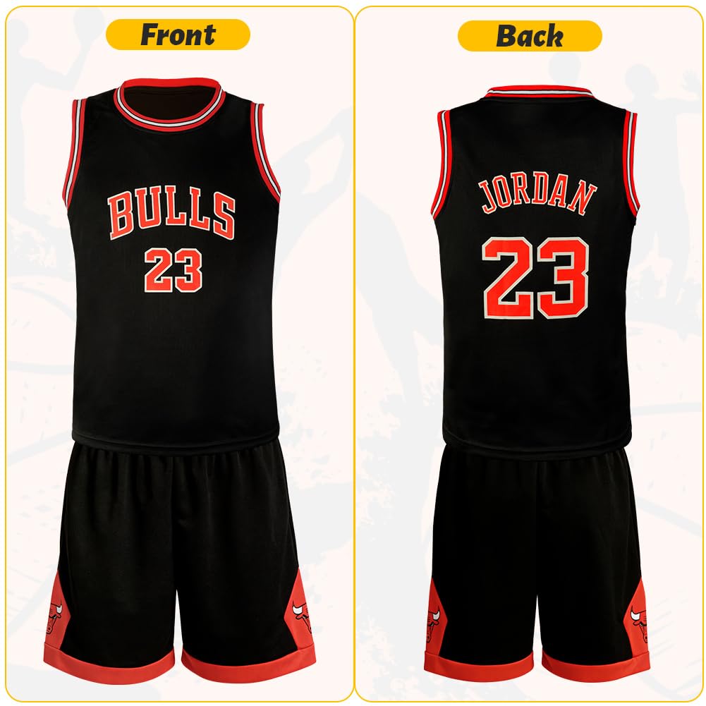 Camiset Baloncesto Niños, Trajes Baloncesto Niños sin Mangas, 1 Top + 1 Pantalón Cortos, Conjunto Deportivo de Entrenamiento Niño - 4