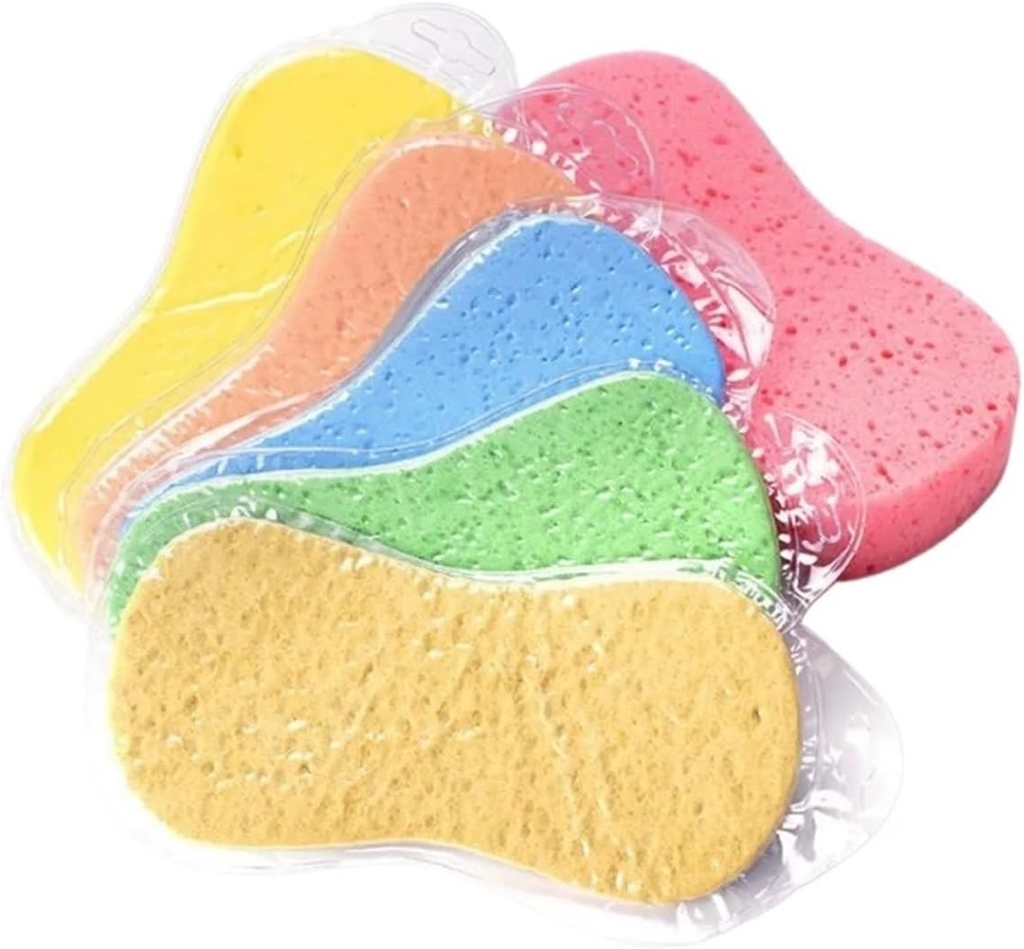 Vacuum Compressed Car Wash Sponge Block, Honeycomb Pattern Foam Sponge for Cleaning and Detailing(5pcs random color)