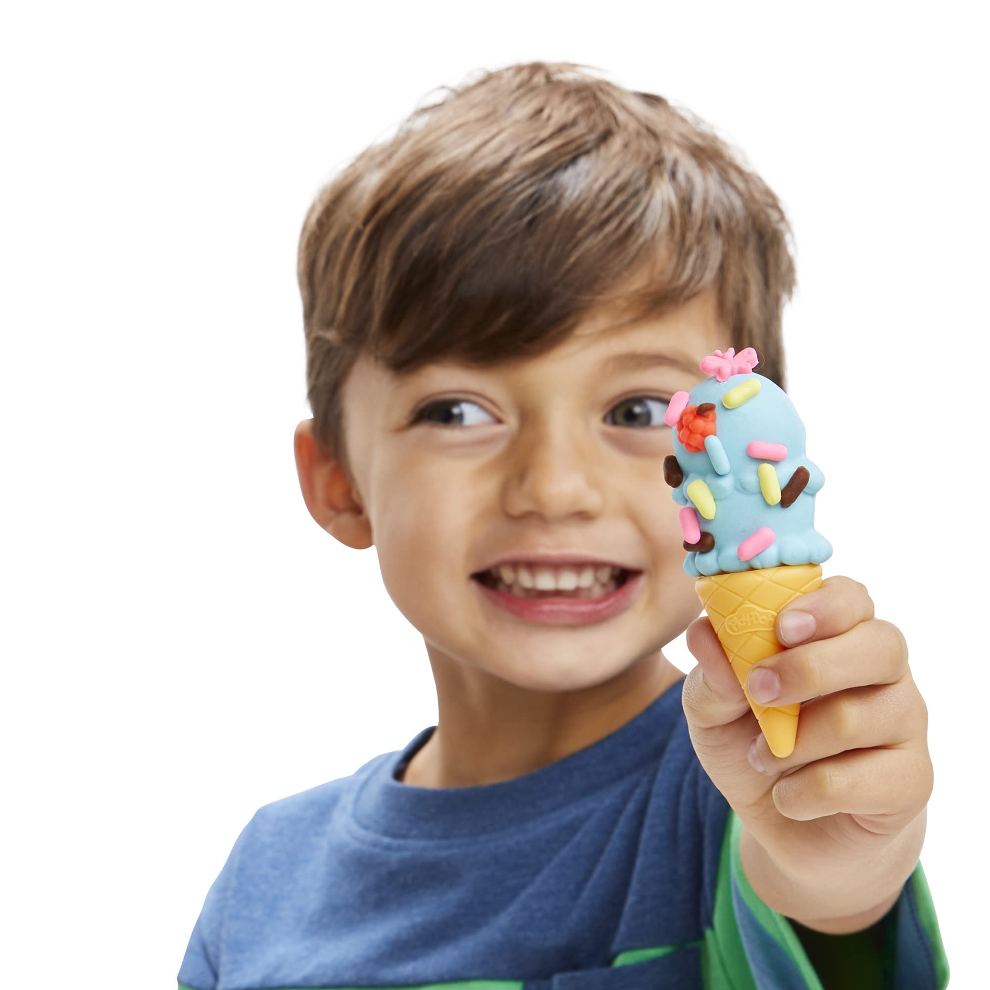 Play-Doh Peppa's Ice Cream Playset with Ice Cream Truck and Peppa and George Figures, Non-Toxic Modelling Compound Creative Toy for Toddlers, Arts and Crafts