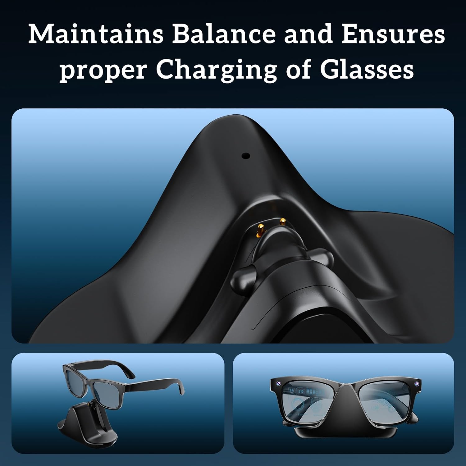 Charging Stand for Ray-Ban Meta Wayfarer/Headliner/Skyler (Gen 1&2) | Portable Charging Dock for Ray Ban Meta Smart Glasses Case Accessories with 2.13 ft USB-C,Charger with LED Indicator
