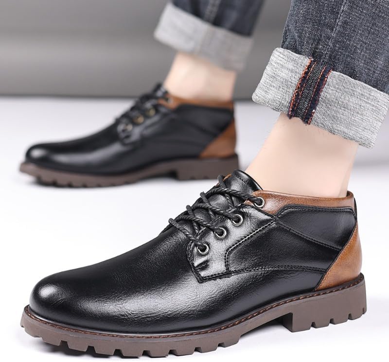 Men's Oxford Formal Dress Shoes Comfortable Classic Business Lace Up Derby Casual Non Slip Work Shoes