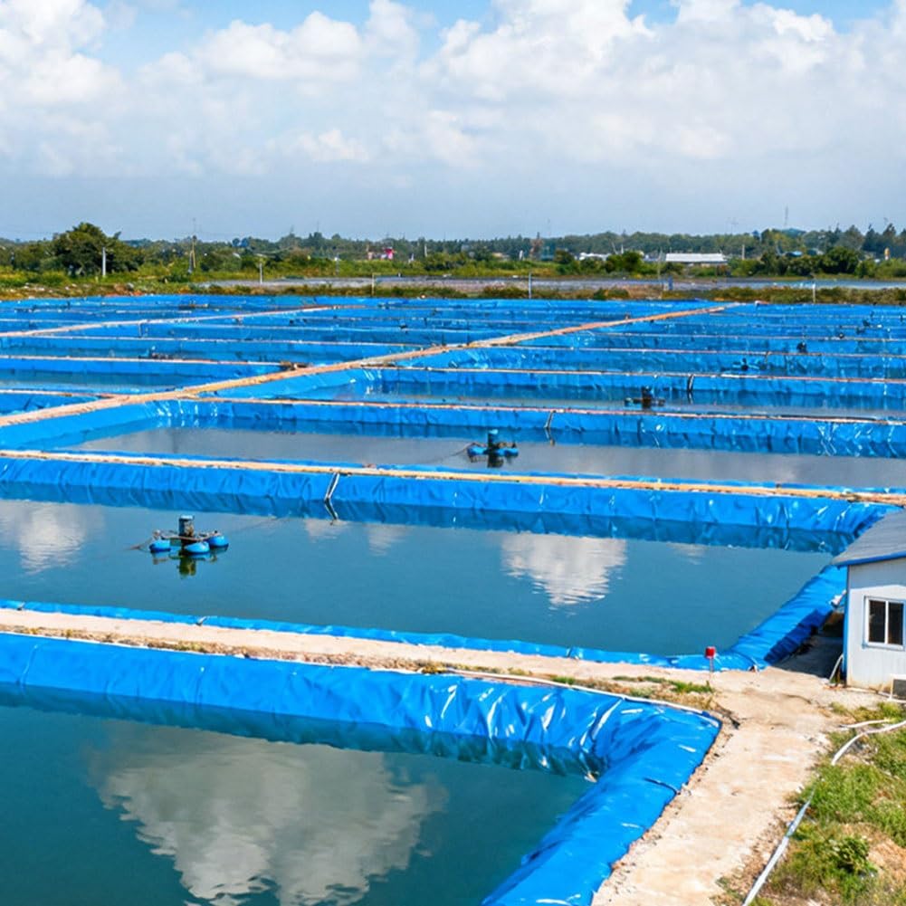 Telo per Laghetto da Giardino Blu in HDPE, 0,2mm, Telo Flessibile Pieghevole Impermeabile per Piscine E Laghetti, Fontana, Lago Artificiale, Cascate, Stagni per Pesci Koi(1x15m)