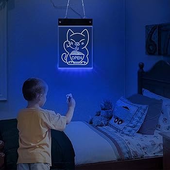 Amazon | ネオンサイン LED ネオンライト 「まねきねこ OPEN」 看板