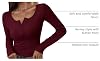Camisetas Henley de manga larga para mujer de otoño 7