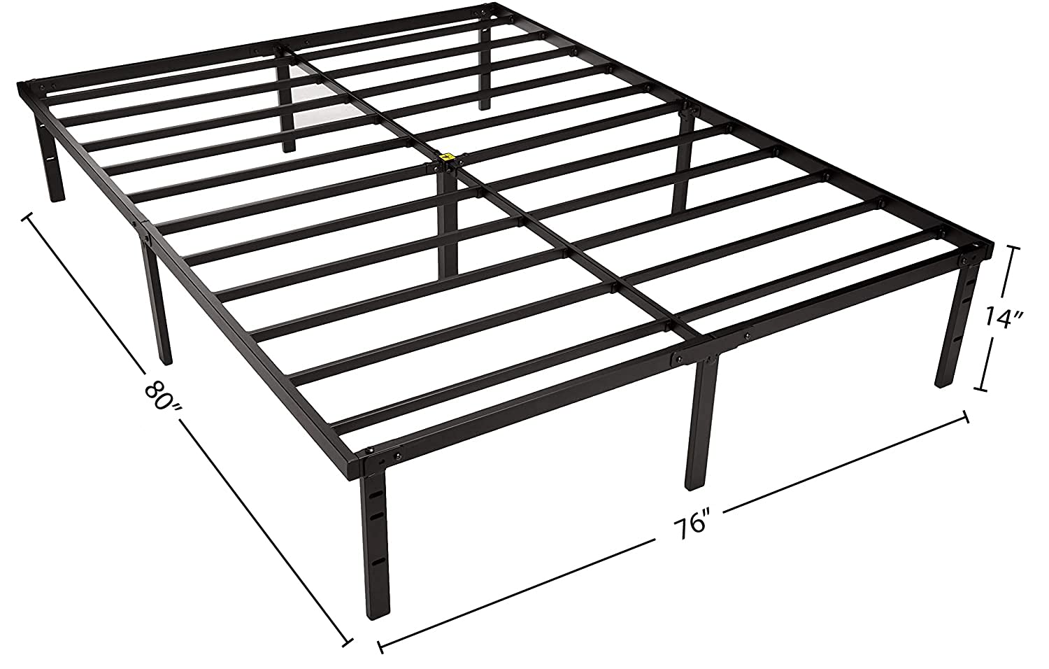 Amazon Basics Heavy Duty Non-Slip Bed Frame with Steel Slats, Easy Assembly - 14"H, King