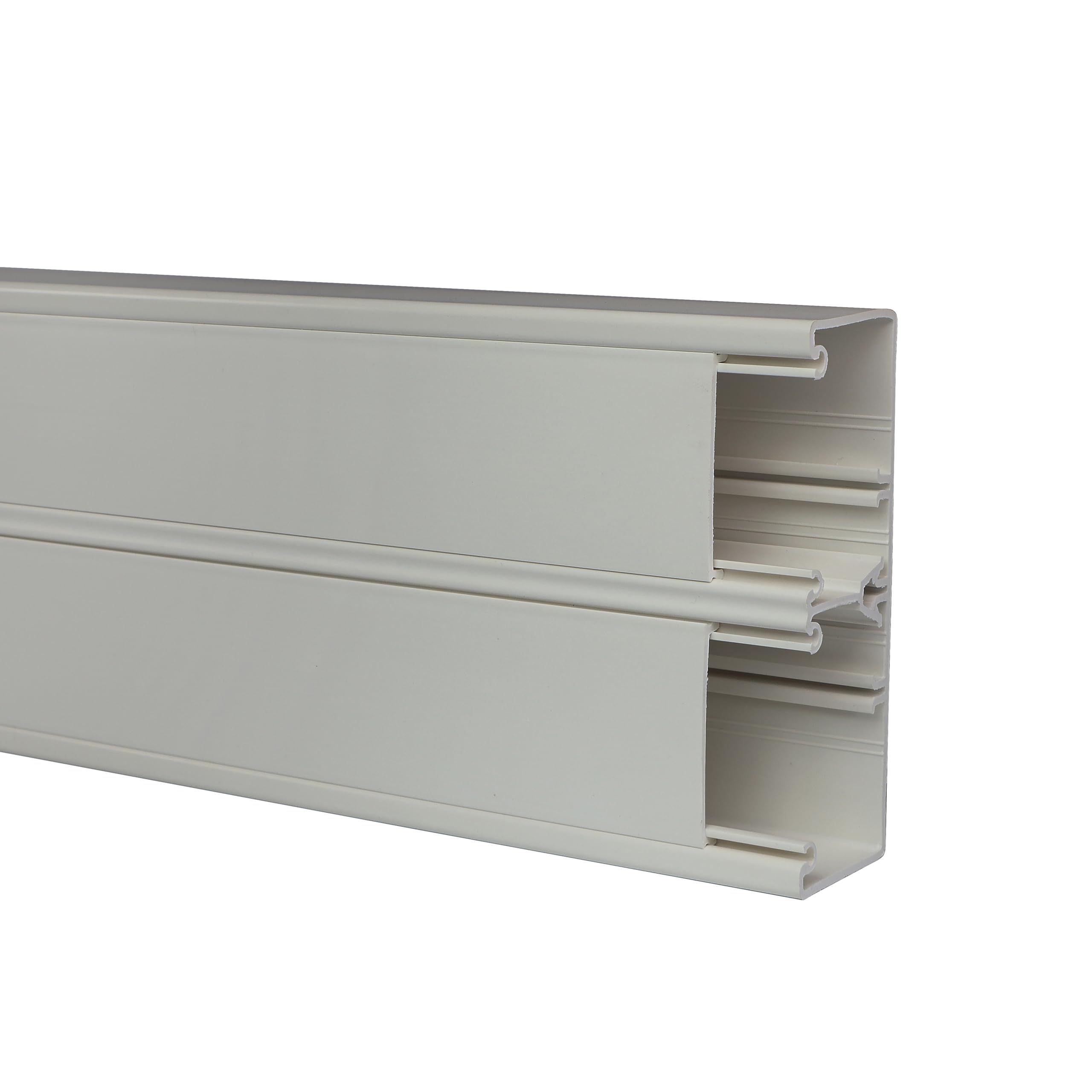 KOMIB Hochwertige Brüstungskanal 150 x 50 x 2000mm Grau (Lichtgrau/Steingrau) - Zubehörteile Elektroinstallation Kabelkanal verschiedenen Längen/VDE (Brüstungskanal (1 Stück) / 1 x 2m = 2 Meter)