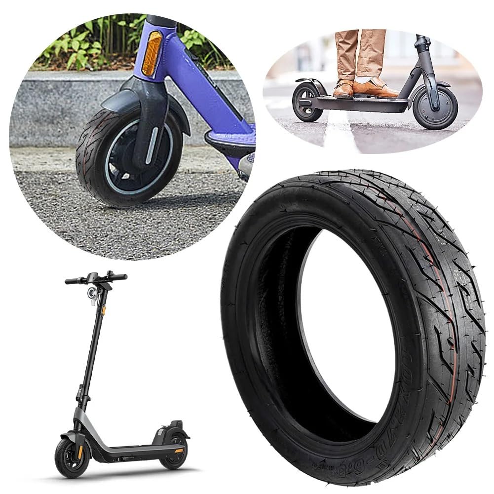 Ruedas Macizas Patinete Electricos Neumático sin cámara de 10 Pulgadas, 10x2,70-6,5, neumático de Repuesto de Goma for Patinete eléctrico, Antideslizante for Piezas de Patinete eléctrico