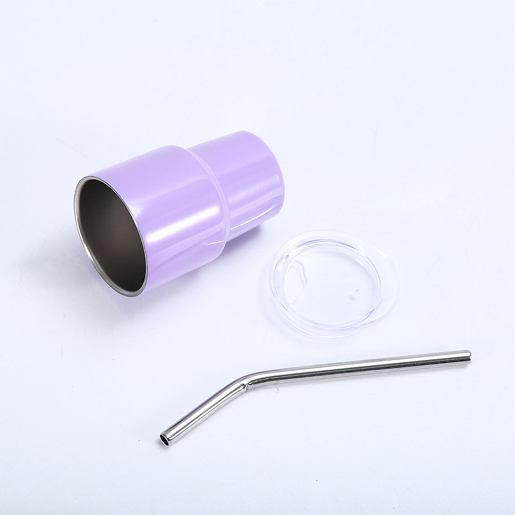 Lot de 10 Verres à Shot de 56,7 g avec Couvercle et Paille, Mini Verres à Shot Portables en Acier Inoxydable 304 isolés sous Vide à Double paroi,Blue B-2oz