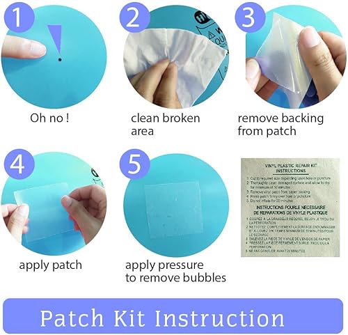 Miniatura 6 de Piscina inflable para niños, piscina de barandilla de 60 x 16 pulgadas de grosor para niños, piscina inflable azul y blanca para juegos de fiesta en